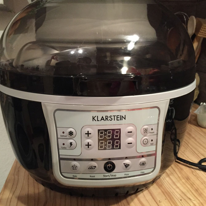 VitAir Turbo Heißluftfritteuse grau-schwarz 1400W Grillen Backen 9l