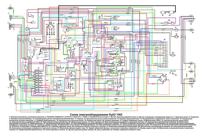 электросхема ЛуАЗ 1302