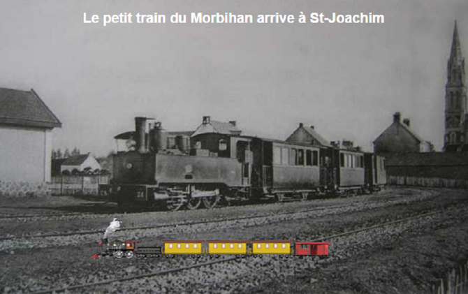 C* www.papytane.com/trainmor.htm    CHANSON   Le petit train du Morbihan Fumant ses nuages blancs Juste au-dessus des roseaux Le p'tit train du Morbihan Puissant fait peur aux oiseaux Il tortille......