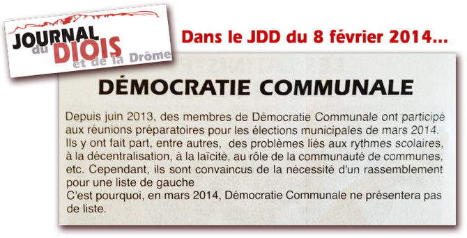 Die, Drome, Dauphiné, Rhone Alpes, elections municipales, 2014, gauche, journal du diois