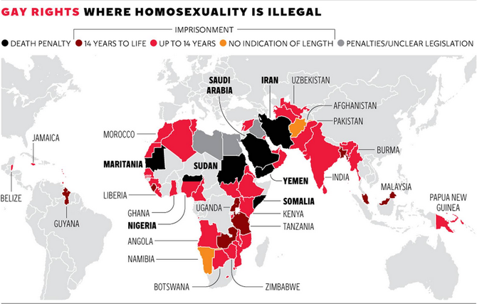 Countries where homosexuality is illegal