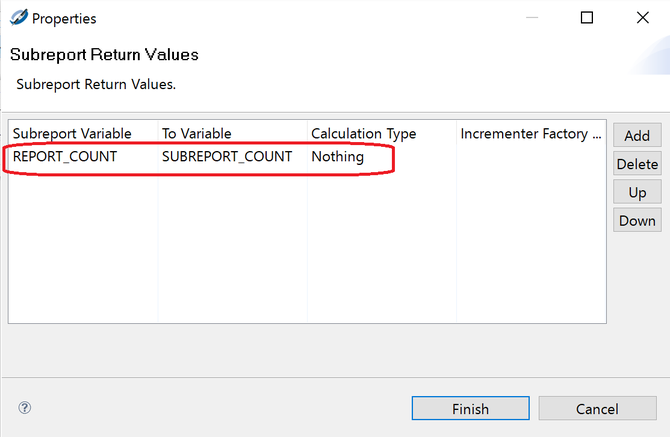 Subreport Return Values