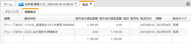 グループ企業Aの出納帳の自動仕訳