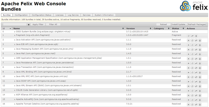 Apache Felix Web Console
