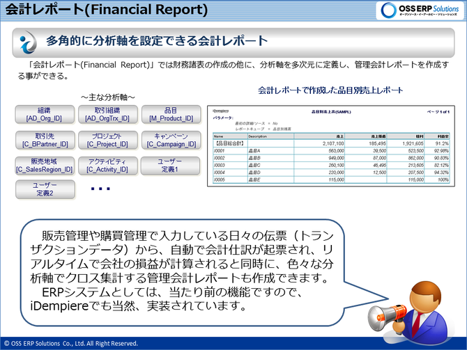 会計レポートの分析軸