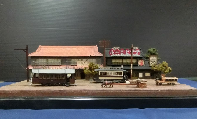 1/150scale 明治の古典2軸市電が走るセクション - 湘南軌道二宮
