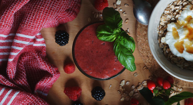 Erdbeer Basilikum Smoothie