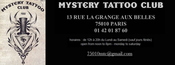 75010 PARIS - MYSTERY TATTOO CLUB