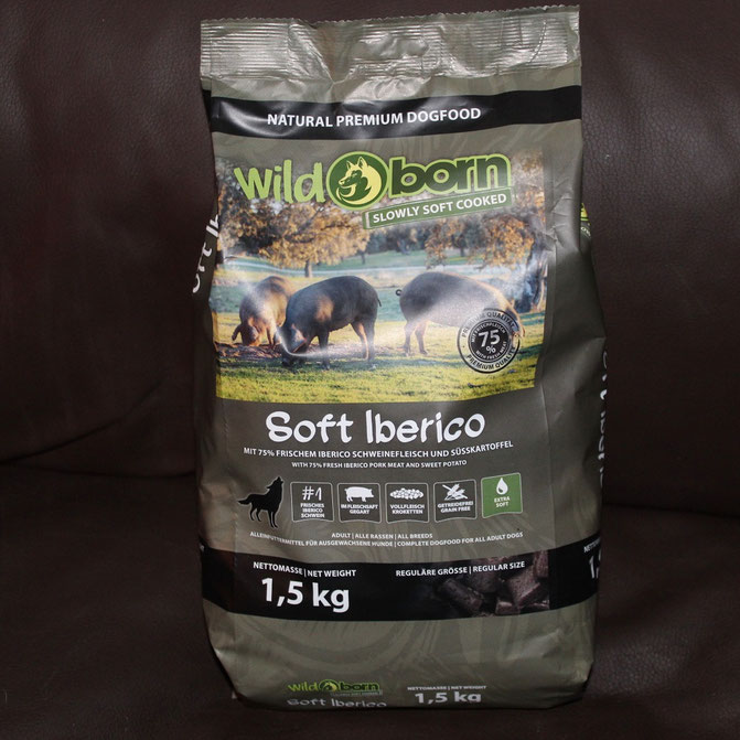 Hundefutter von WILDBORN SOFT Iberico - mit Iberico Schwein -  janeandlillysproduktes Webseite!
