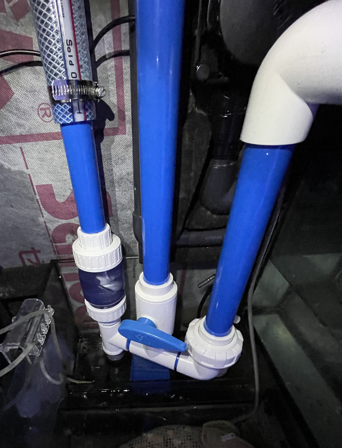 hsbao dcポンプ　レッドシーリーファー　オーバーフロー水槽　　カラー分岐配管