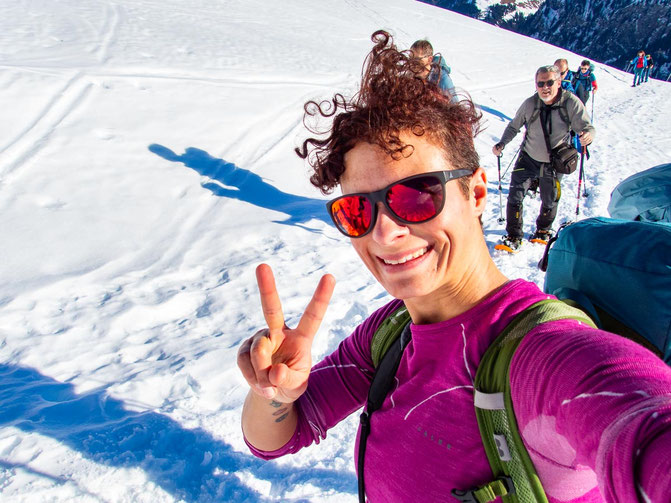 Winterlandschaft im Safiental während der Schneeschuhtour auf den Piz Tomül