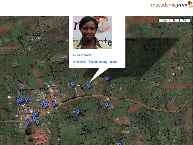 Screenshot aus „macadamiafans transparency“: Zertifizierte Bauern nach Regionen