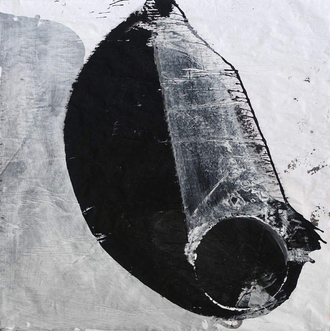 "18-045" - Acrylique sur papiers encollés, 90 x 90 cm, 2018