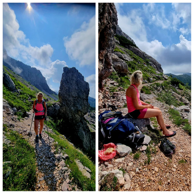  babebi-ontour.com, Hatschn&Haxln, durch ganz Österreich, Karnischer Höhenweg, Silian, Weitwandern, Wandern Dolomiten, Wandern Italien, Grenzwanderung, Panorama, Bergseen, KHW 403, Wandern Kärnten, Wandern Nassfeld, Bergtour, Mehrtagestour