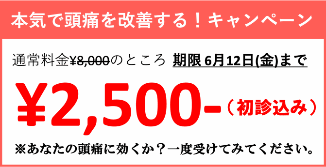 頭痛を本気で治すキャンペーン 初回お試し2500円