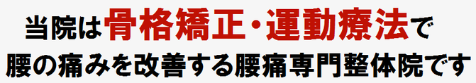 当院は八王子で唯一、骨格矯正と運動療法で腰痛を改善する腰痛専門整体院です