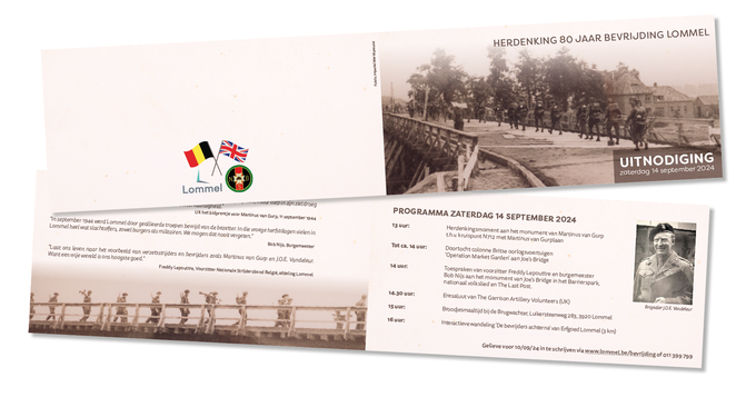 Dirk Van Bun Communicatie & Vormgeving - Uitnodiging 80 jaar bevrijding Lommel