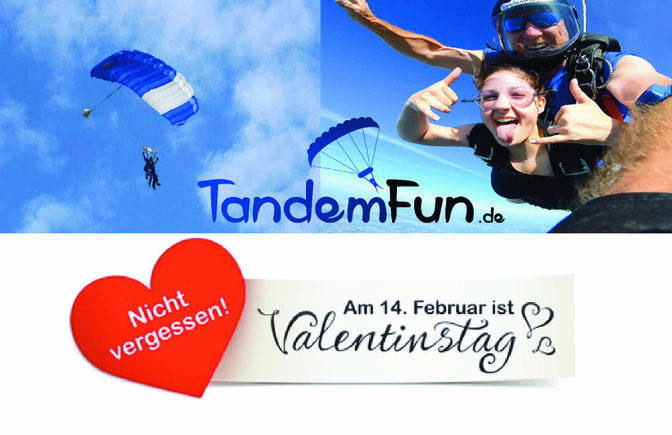 Valentinstag Geschenk Gutschein Fallschirmsprung Bayern