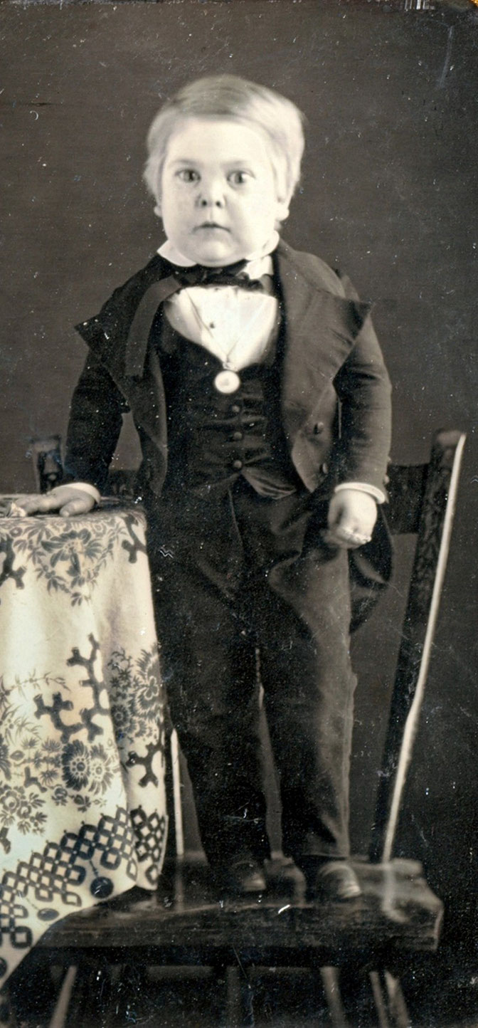 10歳の頃のトム・サム(1848年)