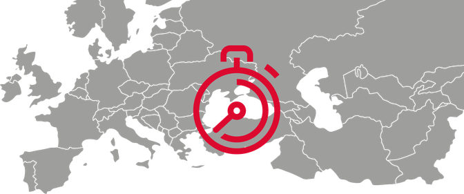 Landmap with time icon