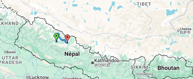 itinéraire trek dolpo situation nepal himalaya vue générale