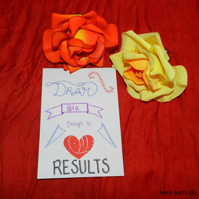 Handlettering Karte Dream big enough to love results