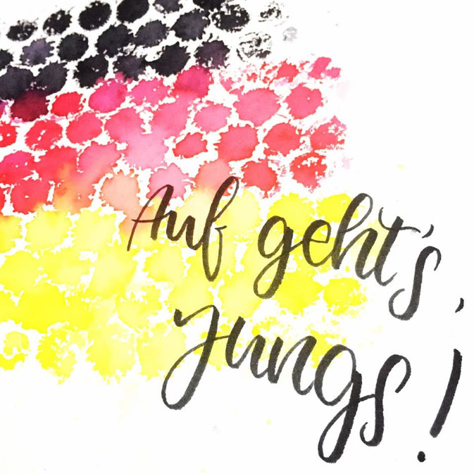 Letter Lovers - fraeulein.hoffmann - Noppenfolie mit Handlettering Auf geht's Jungs