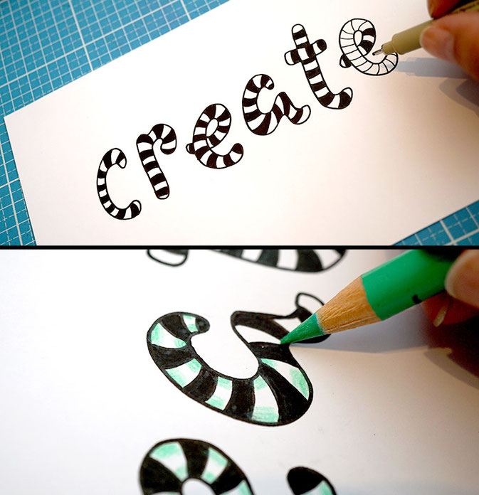Letter Lovers gelbkariert: Handlettering Anleitung Teil 2