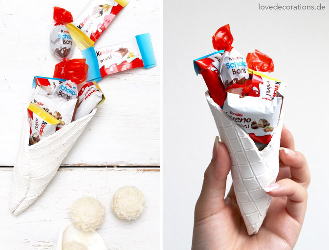 Eiswaffeln aus Fimo selbstgemacht