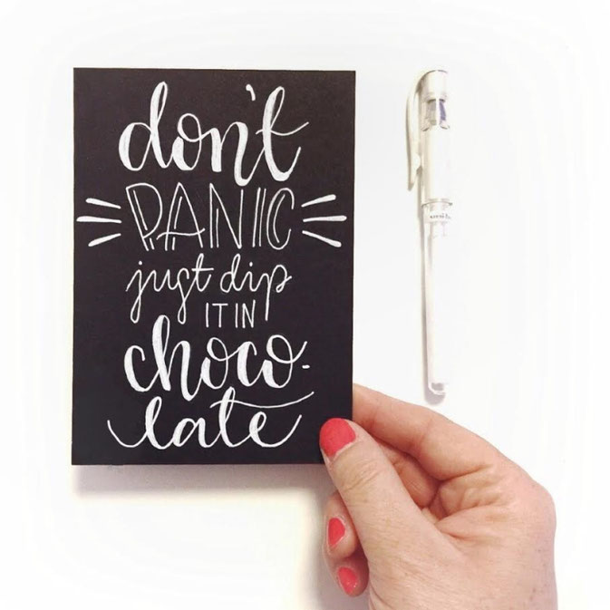Letter Lovers frau_mesas: Handlettering don't panic just dip in chocolate