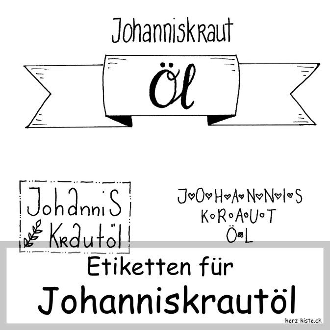 Etiketten für Johanniskrautöl zum Download