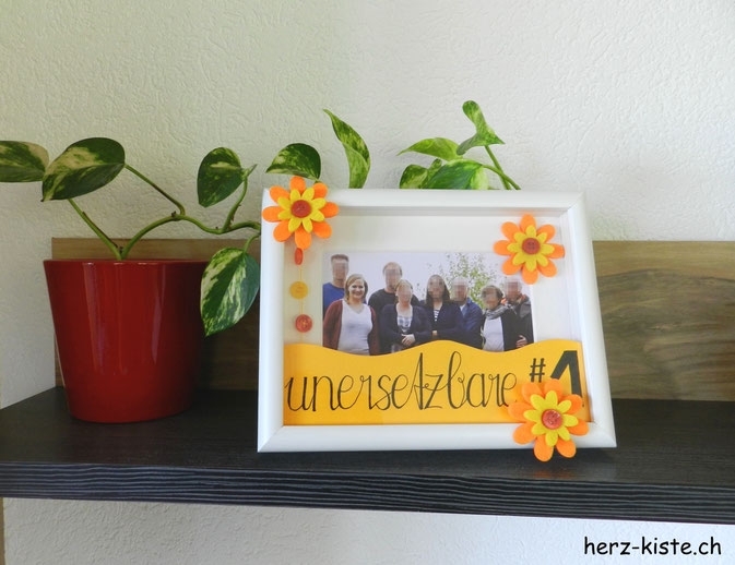 Bilderrahmen Geschenk zum Muttertag mit Foto und Lettering
