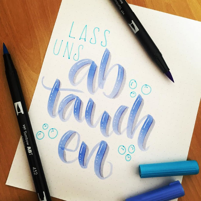 Letter Lovers - fraeulein.hoffmann - Handlettering Lass uns abtauchen