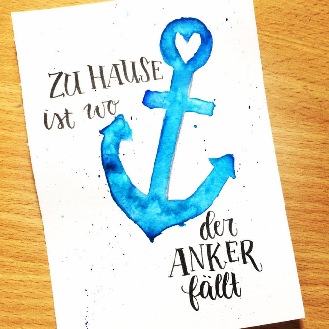 Letter Lovers - anna.schokolade - Handlettering zu Hause ist wo der Anker fällt