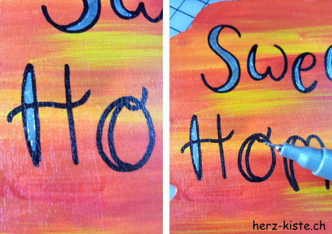 Lettering auf Holz - DIY Schlüsselbrett