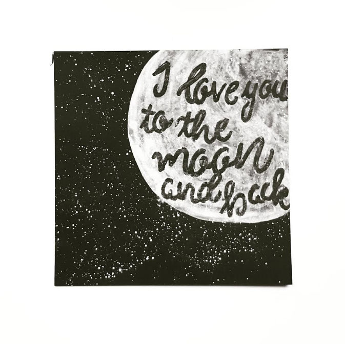Letter Lovers Larakraft: Handlettering I love you to the moon and back