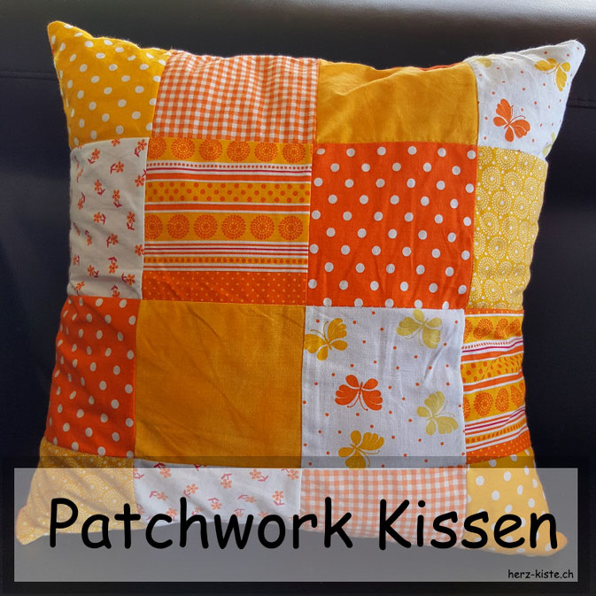 Patchwork Kissen in Orange