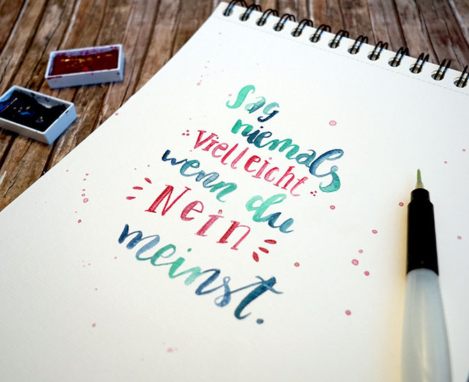 Letter Lovers: gelbkariert - Handlettering sag nein