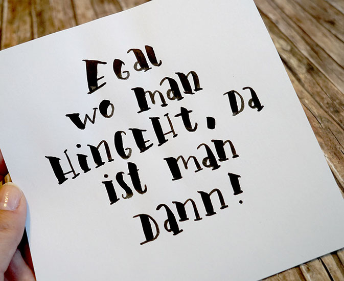 Letter Lovers gelbkariert - egal wo Handlettering