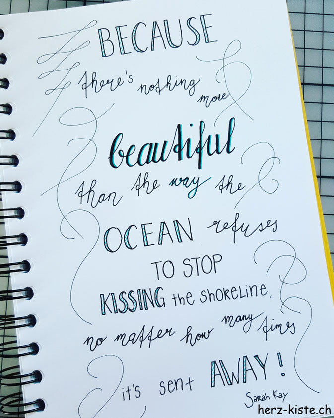 Handlettering - Spruch von Sarah Kay