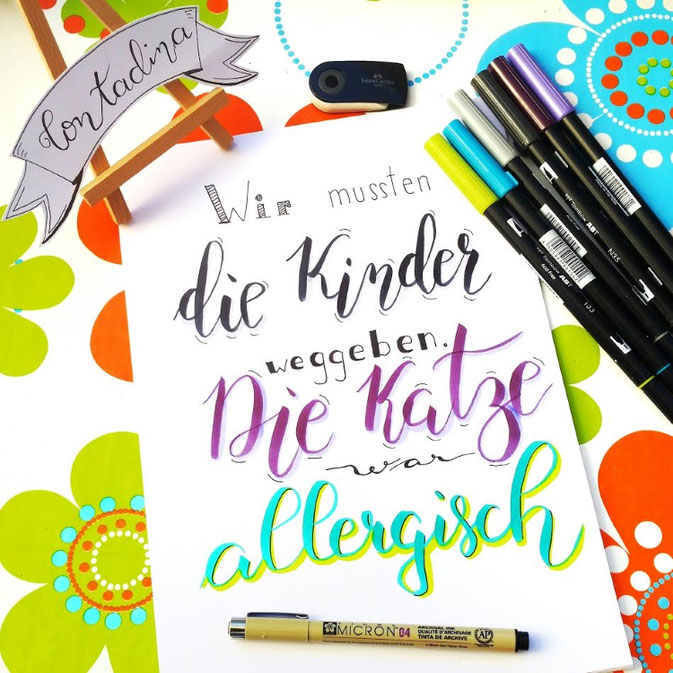 Letter Lovers Contadinasway - Handlettering Kinder und Katze