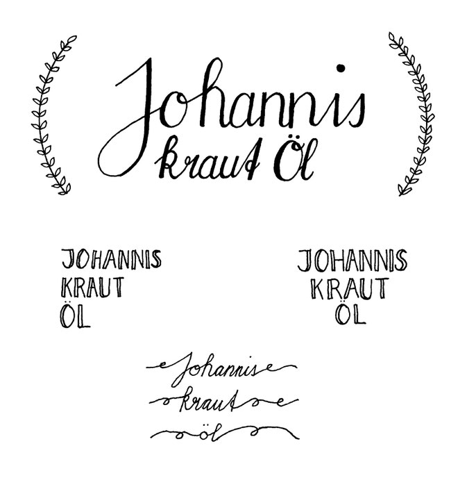 Handlettering Johanniskrautöl zum Download
