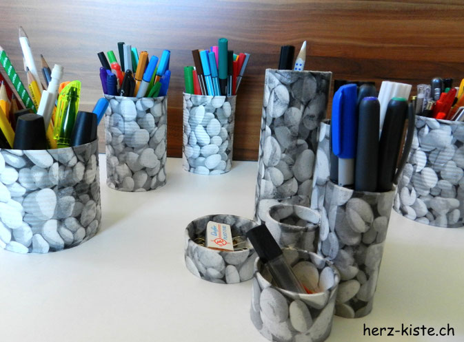 Upcycling Stiftehalter mit Serviettentechnik
