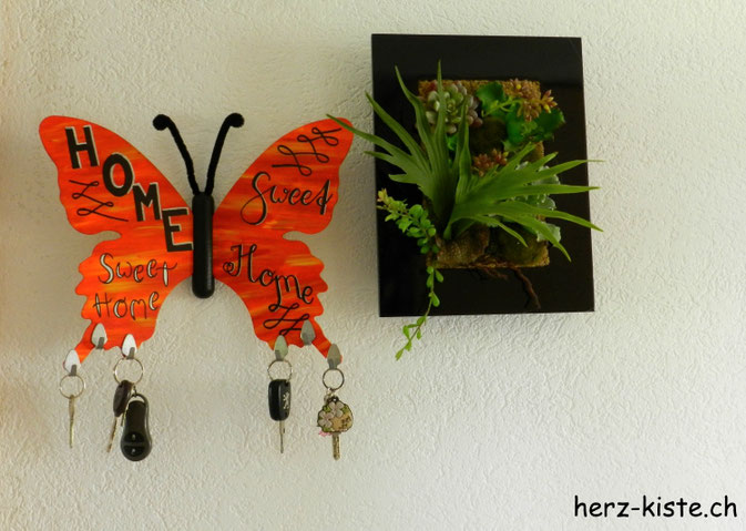 DIY Schmetterling Schlüsselbrett aus Sperrholz