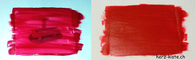 Rubellos selber machen mit Farbe übermalen
