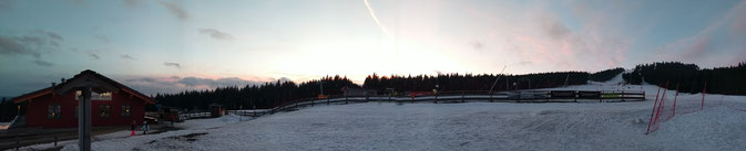 Abschied vom Skigebiet Wurmberg/Braunlage mit Sonnenuntergang