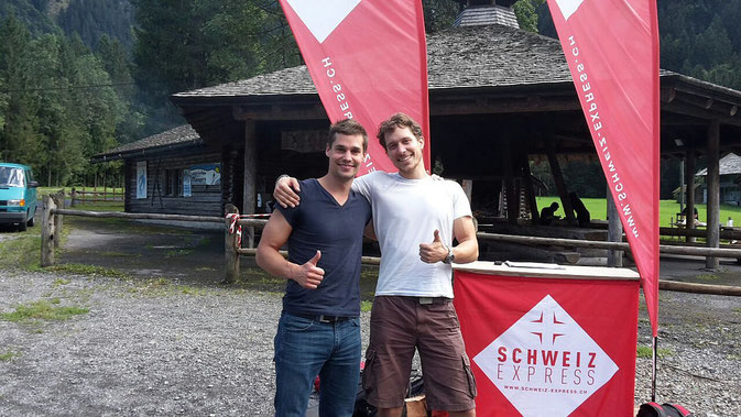 "Les Sportifs desLitres" (Jonathan et Yannick) lors de leur qualification pour Schweiz Express en septembre 2015.