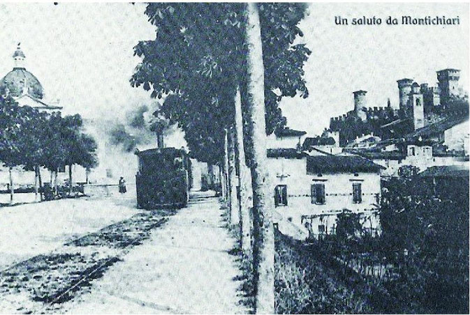 Linea del tram che passava da Montichiari