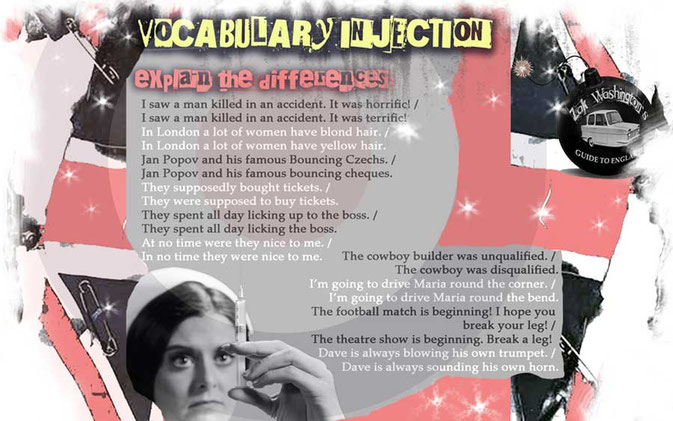Vocabulary Injection: Explain the differences sentences. Nurse with a syringe