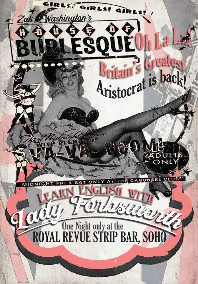 ZakWashington vintage Soho nightclub poster advertising a West End show